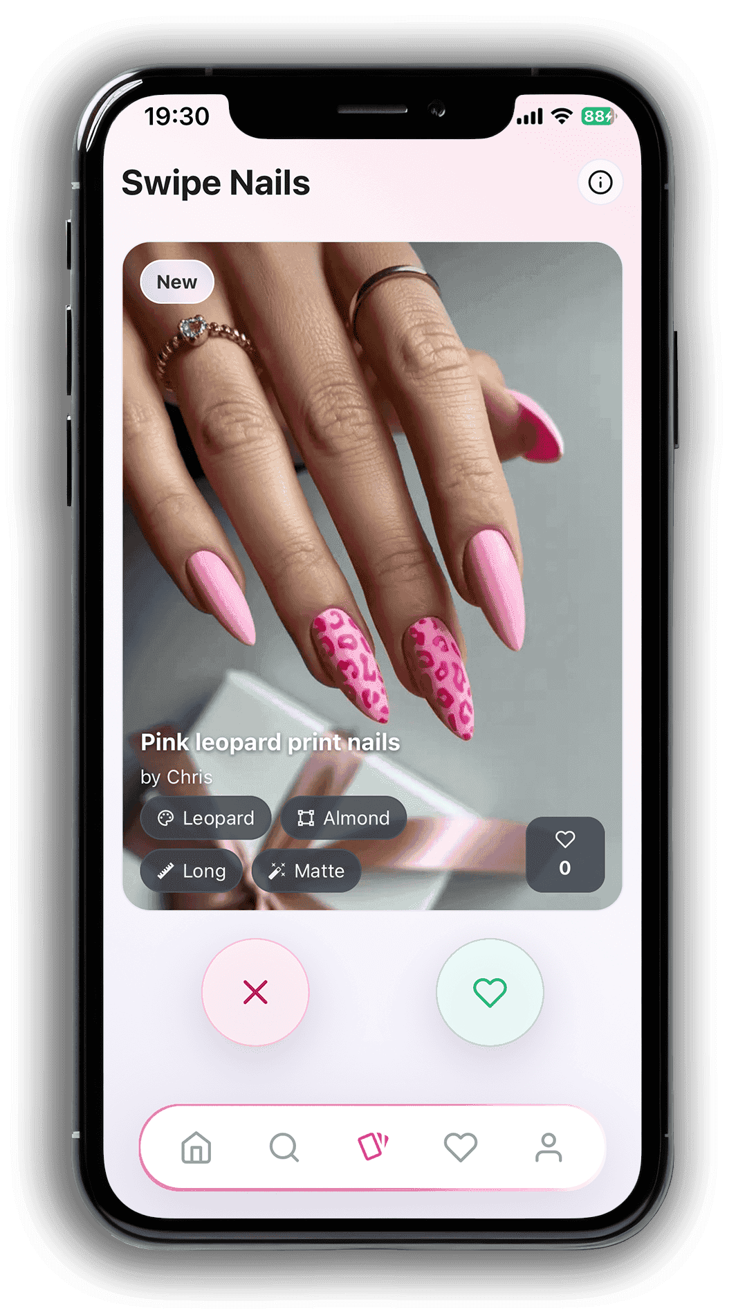 Swipe nails screen