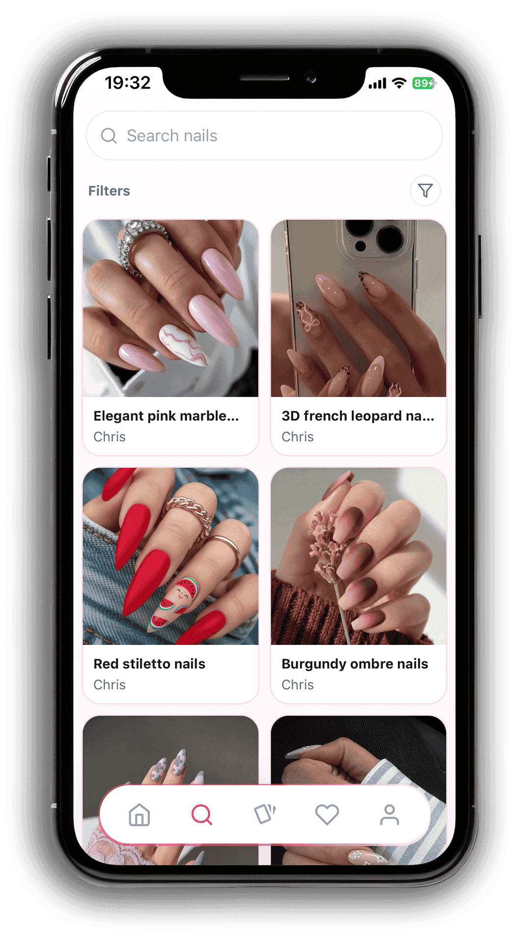 Search nails screen